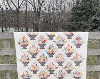 Happy Scrappy Baskets Quilt PDF pattern #148