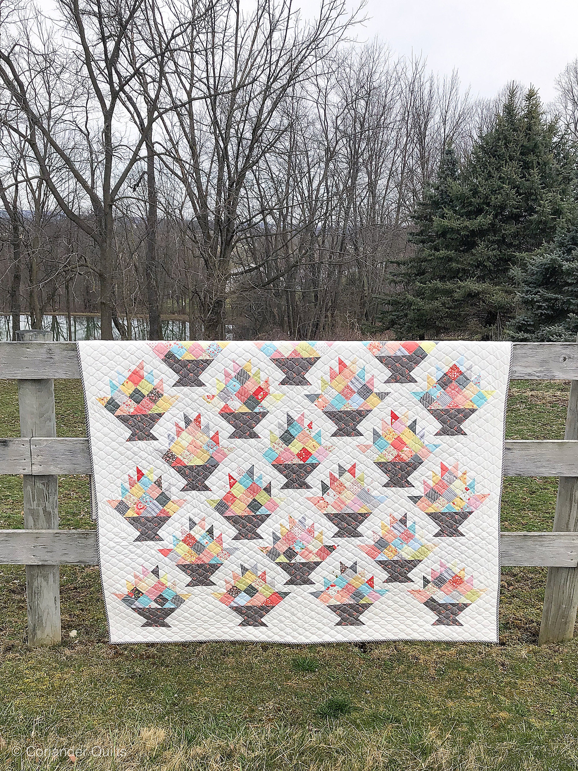 Happy Scrappy Baskets Quilt PDF pattern #148