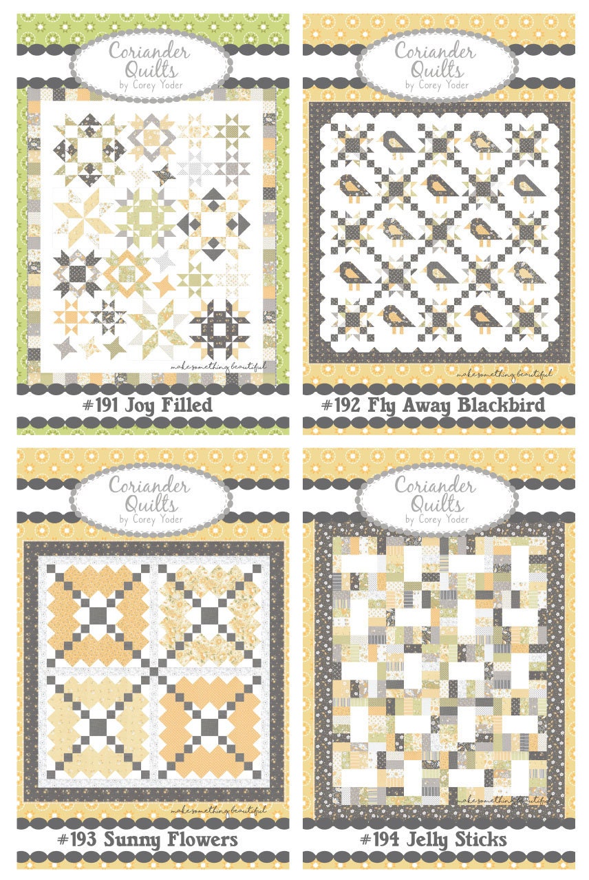 Joy Filled Quilt Kit with Buttercup and Slate Fabric by Corey Yoder