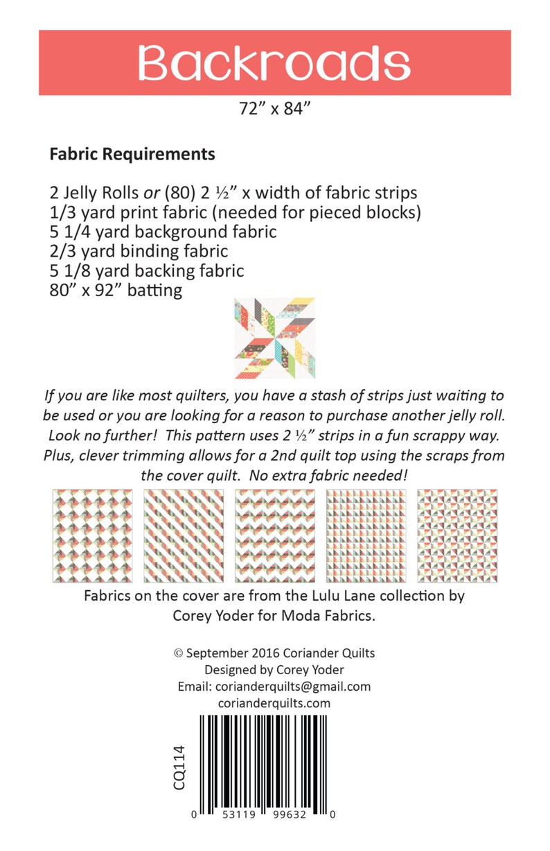 Backroads PAPER Quilt Pattern 114 Etsy