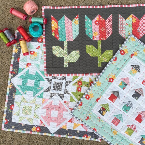 flower mill mini quilt