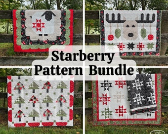 Coriander Quilts 4 piece Paper Pattern Bundle #15 (Starberry Pattern Release)