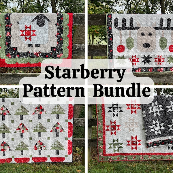 Coriander Quilts 4 piece PDF Pattern Bundle #15 (Starberry Pattern Release)