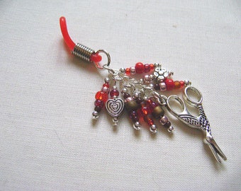 Needle Holder - red stork scissors