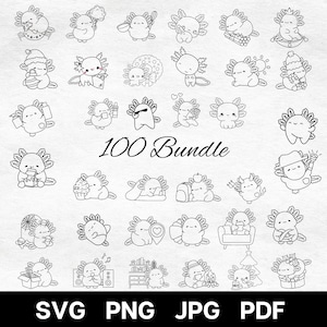 Axolotl SVG Bundle | Axolotl Outline SVG| Axolotl svg | Axolotl Shirt SVG, Axolotl Clipart