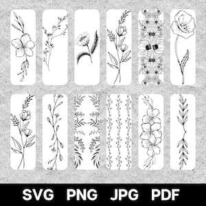 Zakładka Kwiatowa Svg, Zakładka Svg, Zakładka SVG Bundle, szablon zakładki, Zakładka Cytat Svg, Książki Svg, Retro Książka Svg