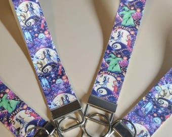 Nightmare-Inspired Wristlet Keychain | Spooky Handmade Key Fob | Made to Order Halloween Wrist Strap