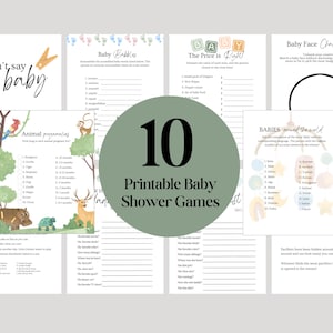 Baby Shower Games Bundle: 10 Printable Trivia Activities (Instant Download)