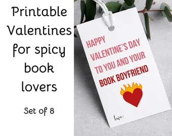 Spicy Book Valentines: Set of 8 Printable Cards (PDF)