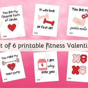 Sportschool Valentijnsdagkaarten: afdrukbare valentijnskaarten met een leuk fitnessthema! Perfect voor je sportmaatje, swole mate, trainer en meer!