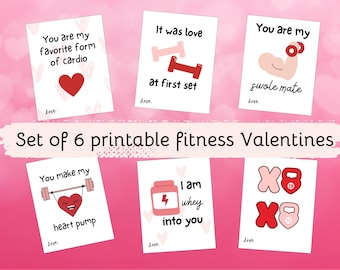 Fitness Valentine&#39;s Day Cards: Gym Buddy Printables (PDF)