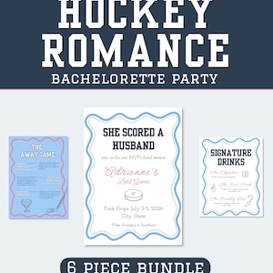 Hockey Romance Bachelorette Party Bundle, Bookish Bride Bachelorette Theme, Custom Trading Card