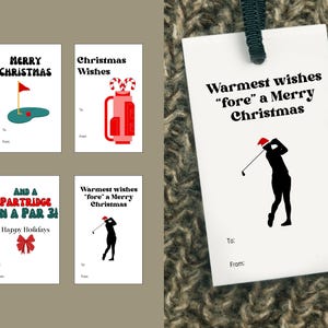 ゴルフクリスマスギフトタグ、ゴルファー向けクリスマスプレゼントラベル、面白いゴルフギフトタグ、ゴルフをテーマにしたクリスマスラッピング、ユニークなゴルフプレゼントタグ