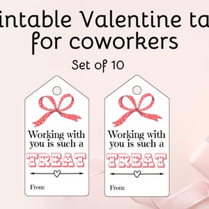 Saint-Valentin pour collègues - lot de 10 imprimables Travailler avec vous est un vrai régal pour la Saint-Valentin. Parfait pour les échanges au bureau de la Saint-Valentin
