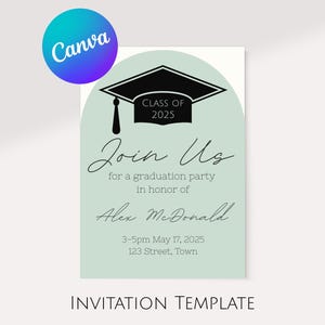 Modern Graduation Invitation Template: Class of 2025 (Digital Download)