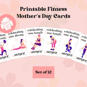 Fitness Moederdagkaart Afdrukbaar cadeau voor stoere moeder Oefenkaart voor haar sterke moeder Sportschoolcadeau voor fitnessminnende fitte moeders