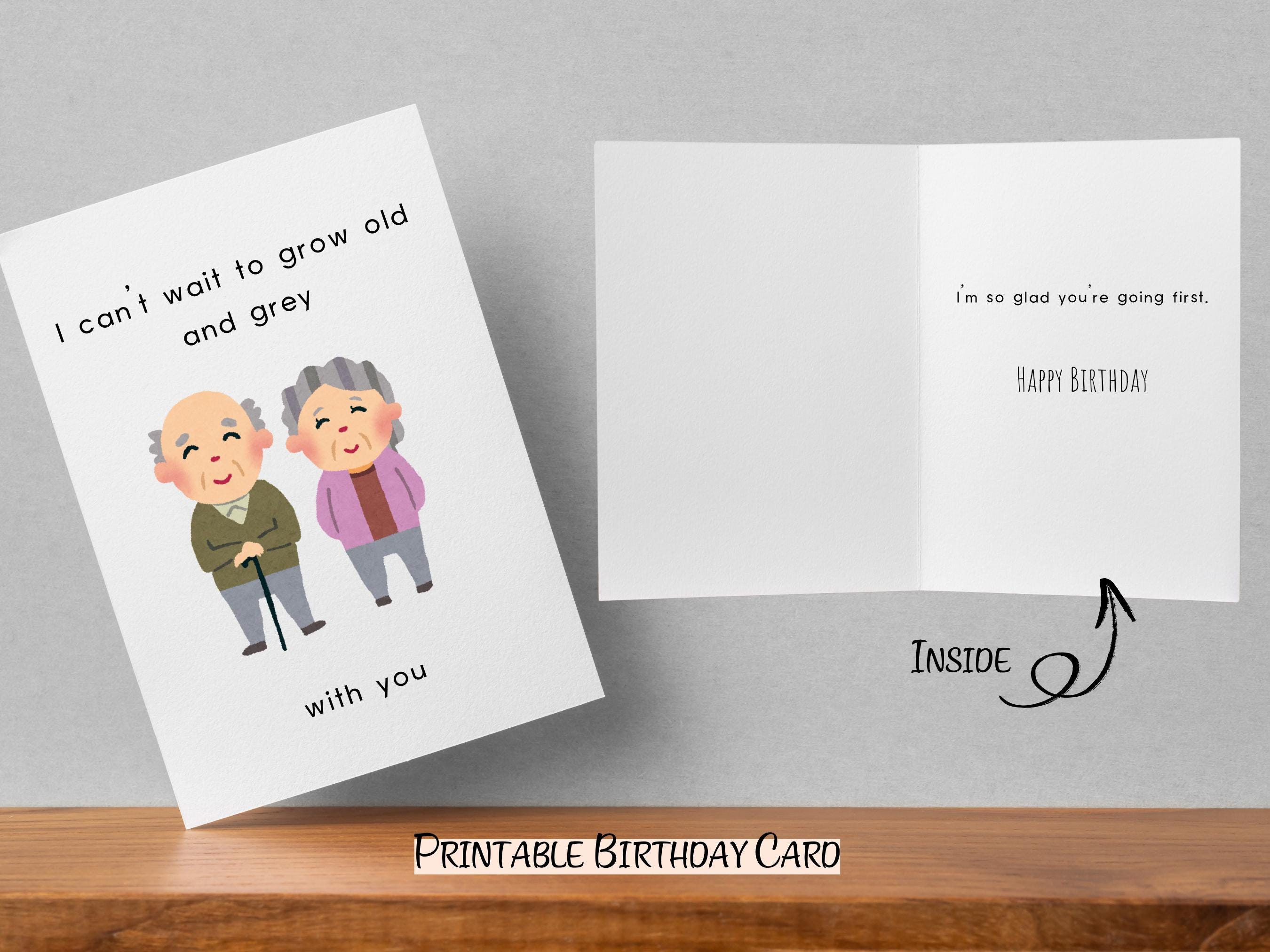 Lustige sarkastische Geburtstagskarte, druckbare Partner Geburtstagsgeschenk, humorvolle alte Paar Karte, Sofort Download Altern Scherz Ehepartner