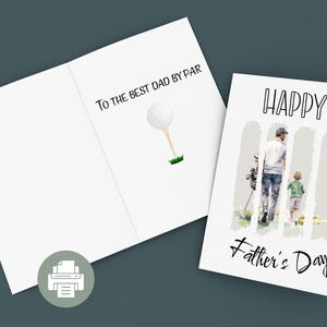 Cartão de Dia dos Pais para Golfe para Imprimir, Trocadilho Engraçado de Golfe para Pais, Cartão de Felicitações "Melhor por Par", Presente de Pai Golfista para Download Instantâneo, Hora do Jogo de Golfe Engraçada