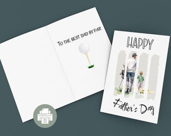 Druckbare Golf Vatertagskarte, lustige Papa Golf Wortspiel, am besten von Par Grußkarte, sofortiger Download Golf Dad Geschenk, humorvolle Tee Time