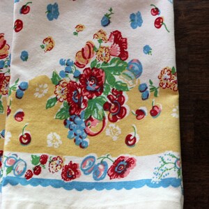 Floral Dish Towel in Granny's Garden Print Cotton Tea Towel Retro Print Kitchen Towel image 3