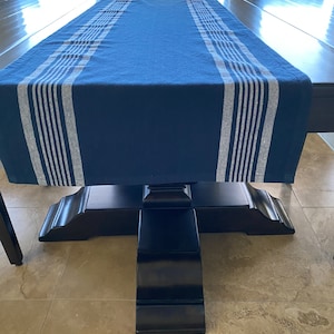 18&quot; Wide - Navy and White Striped Table Runner - Modern Farmhouse Decor - Rustic Table Runner
