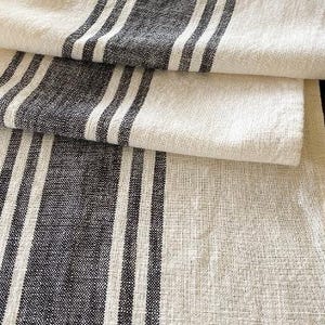 Striped Cotton Table Runner: Rustic Farmhouse Decor