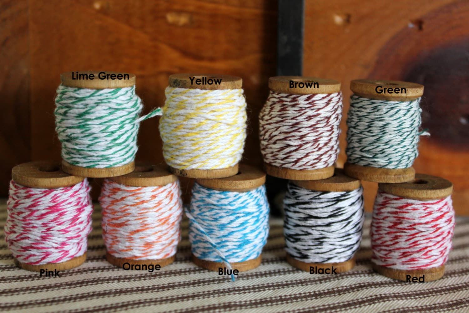Wood Spools of Baker's Twine Colored Twine Craft Twine Etsy