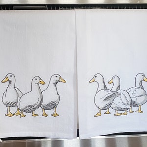Embroidered Kitchen Towel -Set of 2 Duck Towels - Kitchen Towel - Dish Towel - Farmhouse Decor - Duck Dish Towels - Farm Towels