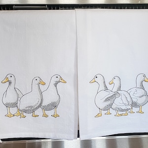 Embroidered Kitchen Towel -Set of 2 Duck Towels - Kitchen Towel - Dish Towel - Farmhouse Decor - Duck Dish Towels - Farm Towels