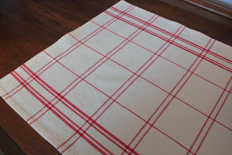 Red or Country Blue Plaid Kitchen Towel Farmhouse Cotton Kitchen Towel Kitchen Linens image 4