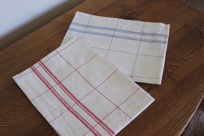 Red or Country Blue Plaid Kitchen Towel Farmhouse Cotton Kitchen Towel Kitchen Linens image 2