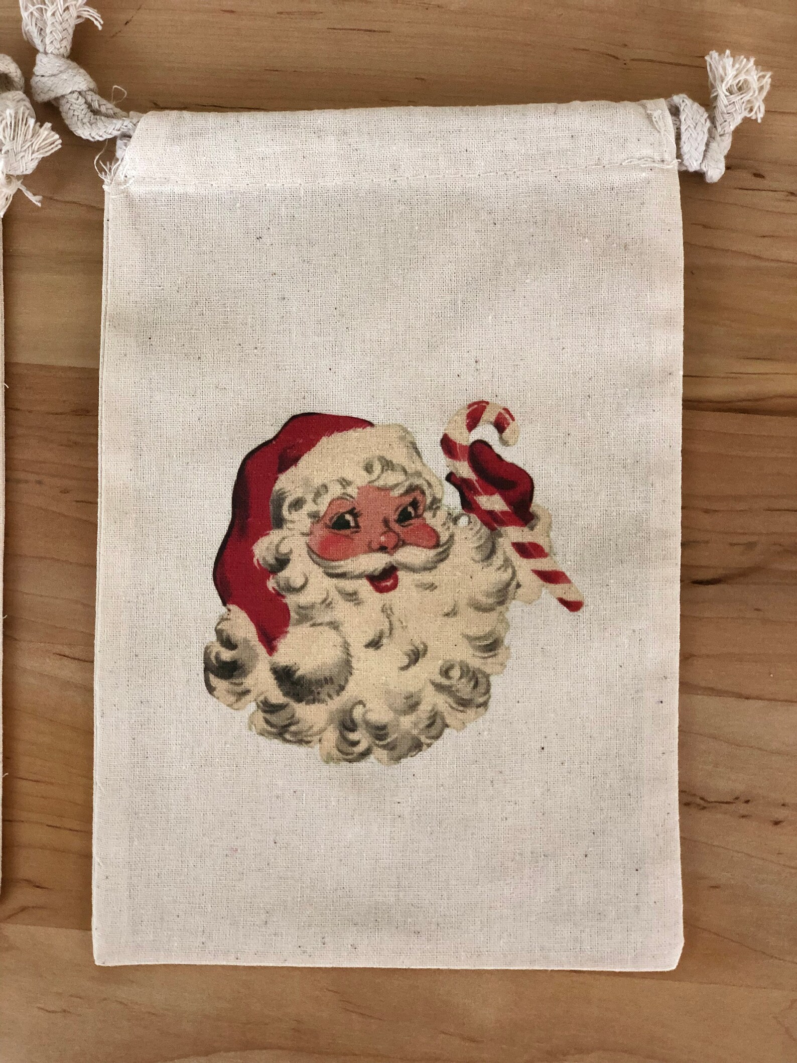 Vintage Inspired Santa Gift Bag Christmas Gift Bag Etsy