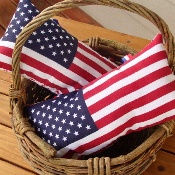 A Pair of Hanging Flag Pillows - Patriotic - Basket and Bowl Filler