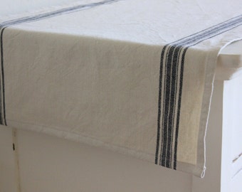 Farmhouse Table Runner - Black Stripe Runner - Cotton Table Runner - Grain sack Stripe Runner - Custom Table Runner