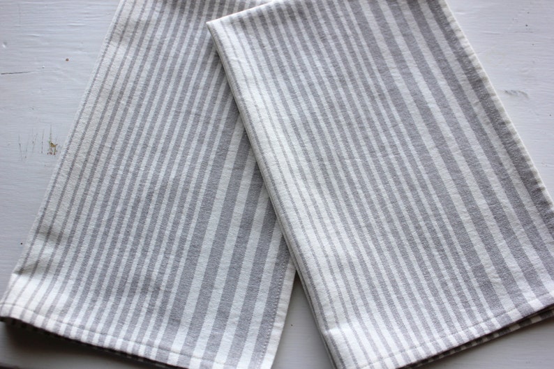 Striped Cotton Table Runner Cream and Gray Striped Runner Etsy