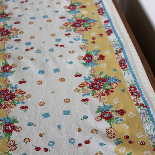 Floral Cotton Table Runner - Vintage Inspired Farmhouse Decor - Floral Table Linens - Farmhouse Table Runner - Custom Table Runner