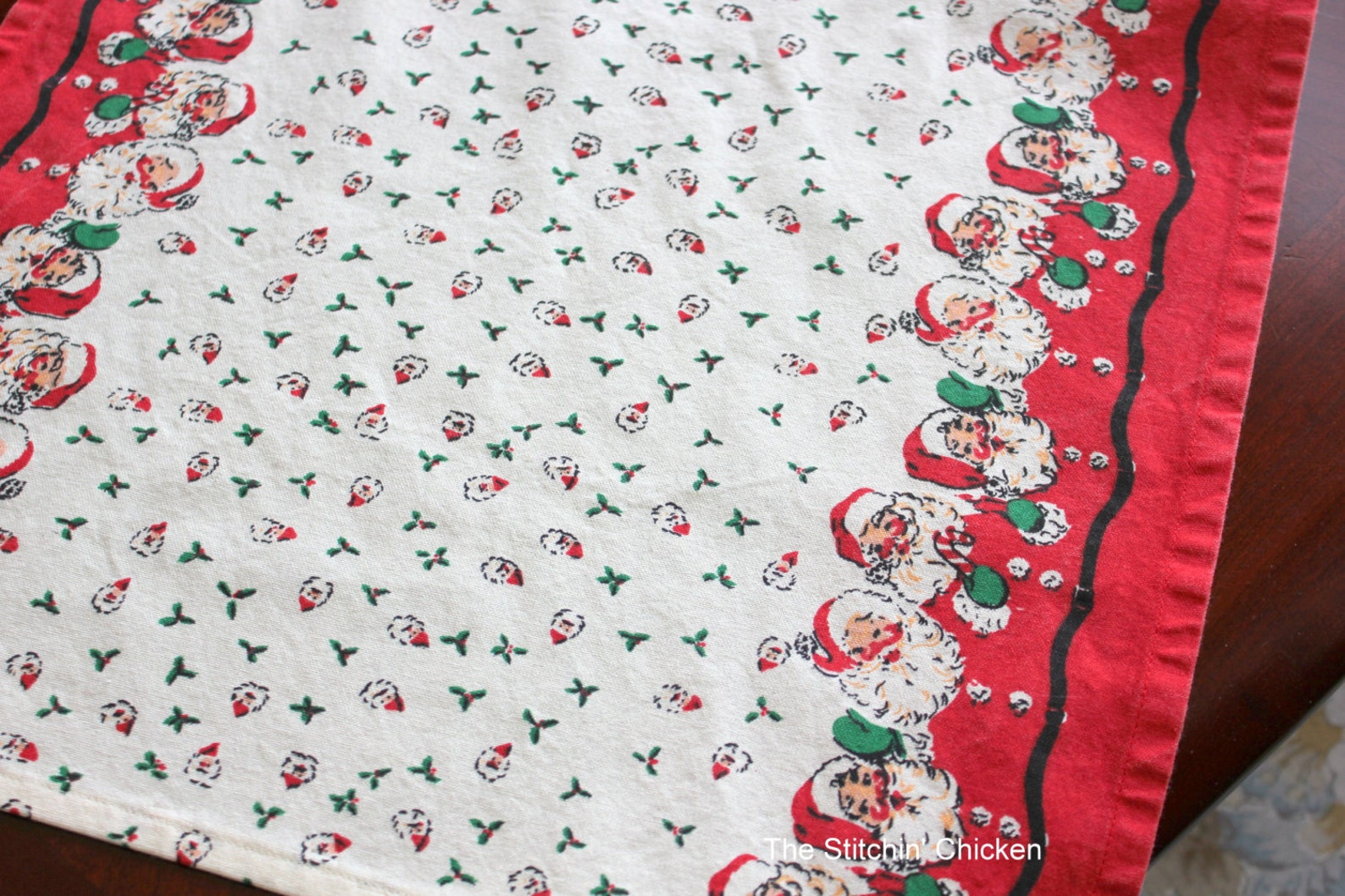 Christmas Table Runner Santa Table Runner Christmas Runner Etsy