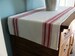Striped Cotton Table Runner - Oyster and Scarlet Striped Table Runner - Grain Sack Runner - Farmhouse Style Decor - Patriotic Decor