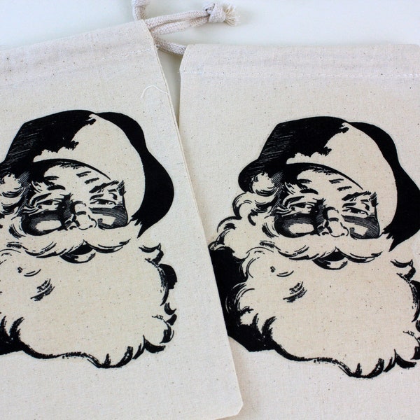 Vintage Inspired Santa Gift Bags - Christmas Gift Bags - Gifts for Her - Storage Bag