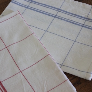 Red or Country Blue Plaid Kitchen Towel - Farmhouse Cotton Kitchen Towel - Kitchen Linens