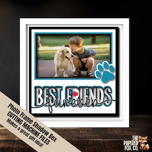 Best friends pet frame, SVG cut files for animal lover, dog or cat owner memory picture shadowbox furever multi photo frame keepsake