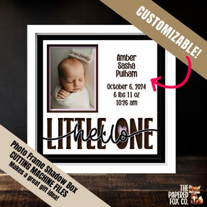 Hello little one svg, neues Baby Tochter Geburtsgeschenk, SVG für Schneidemaschine, Schattenbox Erinnerungen, DIY Geschenk für Papa, Scrapbooking Zubehör