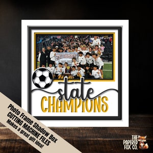 Fußball SVG für Schneidemaschine, 3D-Schnittdatei für Bilderrahmen, Schattenbox Erinnerungen an Bundesmeister, DIY Geschenk für Mama, Scrapbooking EPS
