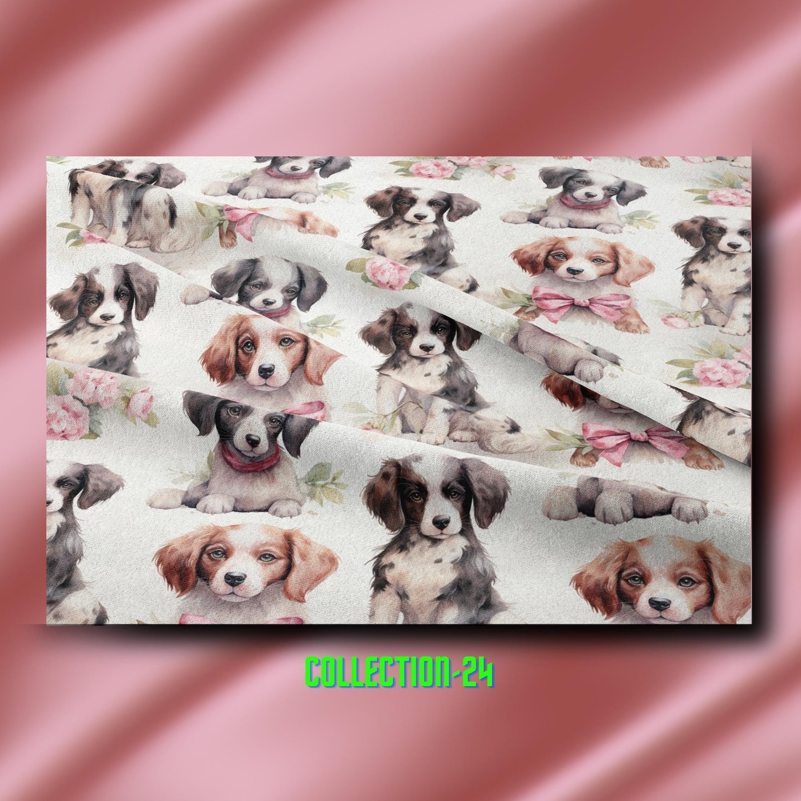 Dog Print Fabric by the Yard | I Love Dog, Adorable Canine, Playful ...