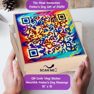 Stickers QR code personnalisés – Stickers carrés en vinyle colorés avec votre message QR | Stickers personnalisés pour cadeaux | Utilisation intérieure/extérieure | 5 tailles