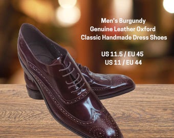 Cole Haan Mens Burgundy Leather Wingtip Oxford Shoes Size  display picture 1