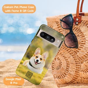 Custom Pet Phone Case, Oil Painting Dog or Cat Portrait + QR Code, Personalized Tough Cover for Pet Lovers, iPhone Samsung Pixel Phone Cover
