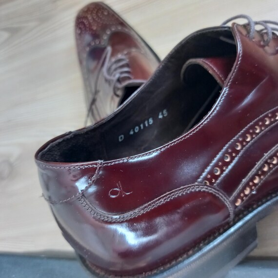 Handmade Burgundy Leather Oxford Shoes: Goodyear Welted, US  display picture 1