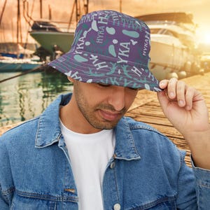 Sombreros de pescador para papá / Colección HYKA con letras retro exclusivas hechas a mano / Sombreros casuales de estética preppy / Imprescindible unisex para playa y festivales