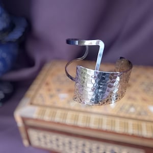 Handmade Chunky Sterling Silver Cuff Bracelet: Hammered Vintage Bangle